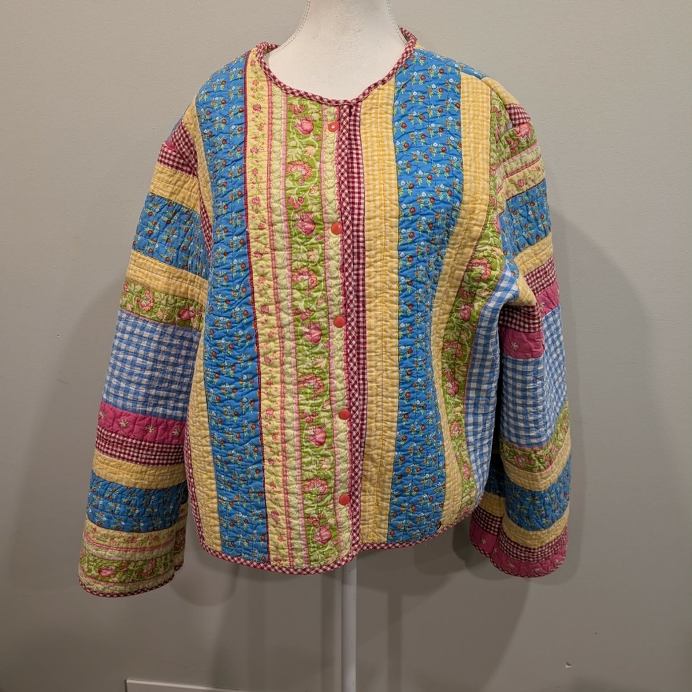 Upcycled Handmade Colourful quilted jacket